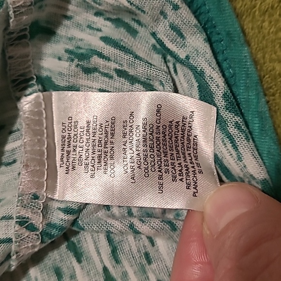 Caribbean Joe Island Supply Co. Semi-Shear Short Sleeve Top Sea Green Blue Small - Picture 4 of 9